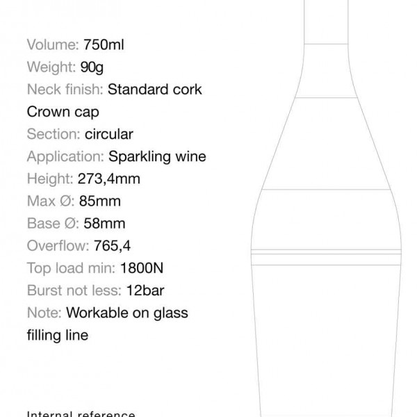 Scheda tecnica bottiglia spumante